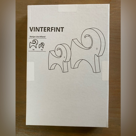 Ikea Vinterfint Red Wood Set of 2 Goat Figurines 4.5 &7" New 105.80.08 Fast Ship - Picture 4 of 5